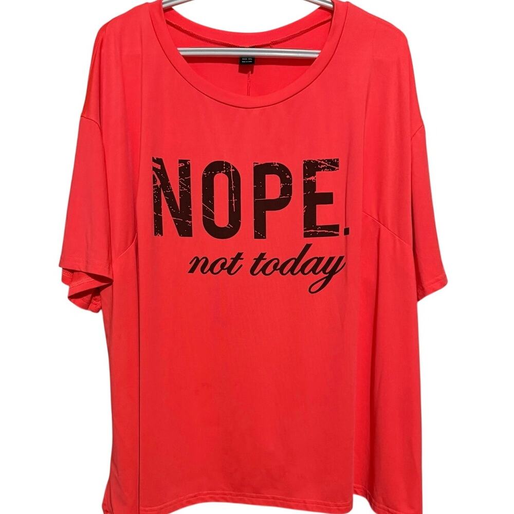 Shein Curve Women's Graphic 'Nope Not Today' Short Sleeve T-Shirt Size 5XL